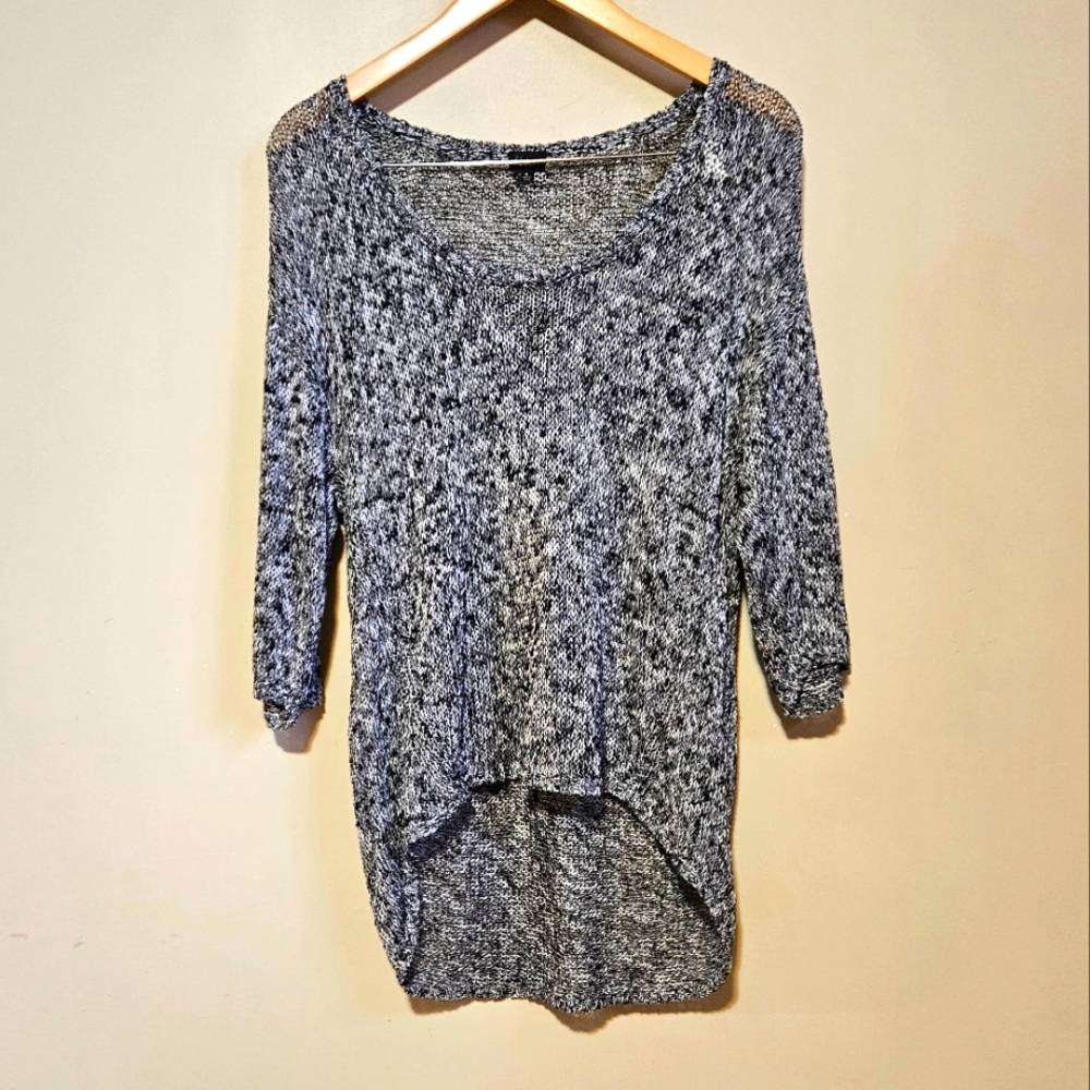 Artizia T. Babaton Linen and Silk 3/4 Length Sleeve Sweater Black  White Size M